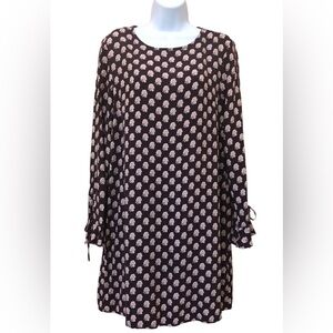 H&M Women’s Ruffle Sleeve Floral Dress Size 8 Fall Harvest Plum Brown Mini EUC